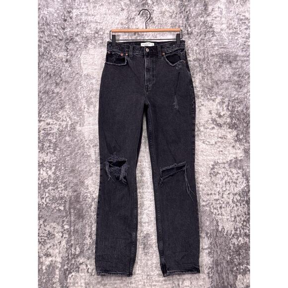 Abercrombie & Fitch Jeans 27 / 4 Womens 90s Straight Ultra High Curve Love Black - Picture 1 of 7